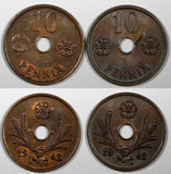 FINLAND Copper 1942 10 Pennia UNC Condition WWII KM# 33.1 RANDOM PICK ( 1 Coin)