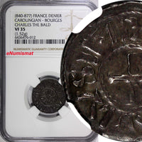 FRANCE	Charles II the Bald (840-877) Silver Denier NGC VF35 Duplessy-198 (12)