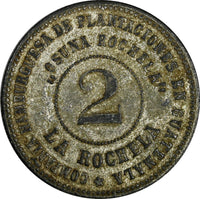 GUATEMALA TOKEN 1895 Zinc 2 Reales La Rochela HAMBURGUESA 30mm RULAU Gma 100 (7)