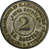 GUATEMALA TOKEN 1895 Zinc 2 Reales La Rochela HAMBURGUESA 30mm RULAU Gma 100 (7)