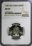 Sri Lanka 1982 1 Rupee NGC MS65 TOP GRADED BY NGC KM# 136.2 (029)