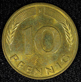 Germany - Federal Republic 1988 F 10 Pfennig Stuttgart Mint KM# 108 (22 729)