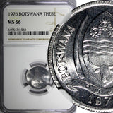 Botswana 1976 1 Thebe NGC MS66 GEM BU Head of Turako Nice Toned KM# 3 (43)