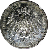 German SAXONY 1913 E 3 Mark PROOF NGC PF DET. Battle of Leipzig KM# 1275 (054)