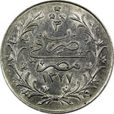 Egypt Muhammad V Silver AH1327 3 (1911) H 10 Qirsh Heaton's Choice XF KM# 309(3)