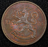 FINLAND Copper 1934 10 Penniä UNC KM# 24 (23 994)