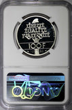France Silver 1986 100 Francs STATUE OF LIBERTY NGC PF69 ULTRA CAMEO KM# 960(4)