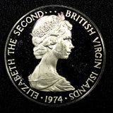 British Virgin Islands Elizabeth II PROOF 1974 FM 50 Cents 32mm KM# 5 (22 715)
