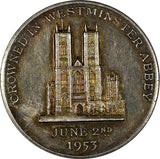 GREAT BRITAIN Silver 1953 ELIZABETH II 25th Anniversary WESTMINSTER ABBEY 28mm