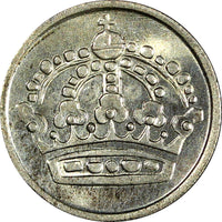 Sweden Gustaf VI SILVER 1956 10 Öre High Grade KM# 823 (22 094)