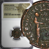 Roman Empire Constantine I AD 307-337 AE3 BI Nummus / ANGELS OF VICTORY NGC (69)