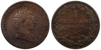 Sweden Carl XIV Johan Copper 1836/5  1 Skilling OVERDATE 27,8 mm KM# 642(20 849)