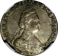 Russia Catherine II Silver 1784 SPB 15 Kopeks NGC AU DETAILS C# 62c  (029)