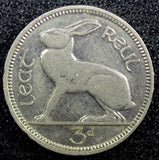 Ireland Republic Nickel 1934 3 Pence Seated Hare KM# 4 (23 084)