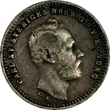 Sweden Carl XV Adolf Siver 1870 ST 10 Öre Mintage-384,000 KM# 710 (18 104)