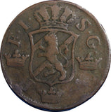 Sweden Frederick I 1750 2 Ore, S.M.Slant 5 Low Mintage-353,000 Brown KM#437/6304