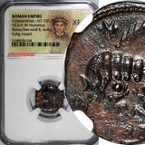 Roman Constantinian Nummus AD 330-340 Roma/She-Wolf & Twins  NGC XF (104)