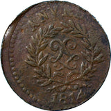 France Anvers. Antwerp Louis XVIII 5 Centimes 1814 JLGN aVF RARE KM 4.1 (7110)