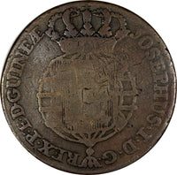 Angola José I Copper 1770 1/ 2 Macuta countermarked  37mm 18,39g. (20 788)