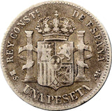 Spain Alfonso XII Silver 1882 (82) MS-M  Peseta KM# 686 (9017)