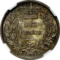 GREAT BRITAIN William IV Silver 1831 6 Pence NGC MS63 1st Year KM# 712 (033)