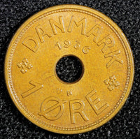 Denmark Christian X Bronze 1936  GJ;N 1 Øre GEM BU KM# 826.2 (23 807)