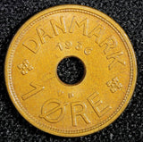 Denmark Christian X Bronze 1936  GJ;N 1 Øre GEM BU KM# 826.2 (23 807)