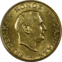 Denmark Frederik IX Aluminum-Bronze 1948 N S 1 Krone Unc Condition KM# 837.1 (1)