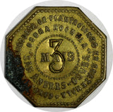 GUATEMALA TOKEN BRASS MAIS 3 REALES SAN ANDRES OSUNA ESTATE 25mm RULAU Gma 97