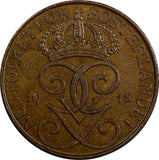 Sweden Gustaf V Bronze 1915 5 Öre KM# 779.2 (20 617)