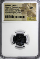 Roman Constantinian AD 330-340 AE3/4 NUMMUS NGC MS Constantinopolis/Victory (50)