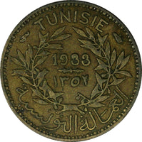 Tunisia Chambers of Commerce 1352//1933 50 Centimes aUNC Toned KM# 246 (18 914)