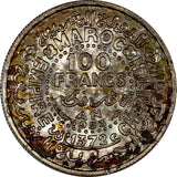 Morocco Mohammed V Silver AH1372//1953 100 Francs BU Toned Y# 52 (20 822)