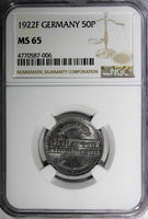 Germany, Weimar Republic Aluminum 1922 F 50 Pfennig NGC MS65 TOP GRADED KM27 (6)