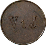 Guatemala Copper Nd (c - 1890) Finca Las Mercedes V I J Token 25 mm Rulau Gma337