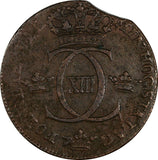 SWEDEN Carl XIII Copper 1815 1/2 Skilling  KM# 590 (17 861)