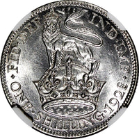 Great Britain George V Silver 1928 1 Shilling NGC MS62 KM# 833 (45)