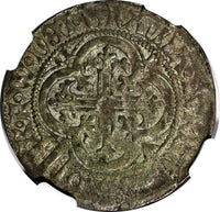 GERMANY.Saxe-Meisen Silver (1440-64) 1 Shieldgrosch NGC AU53 (2.47g) SCARCE (07)