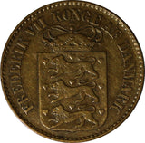 Danish West Indies Frederik VII Bronze 1859 1 Cent Mintage-216,000 KM# 63 (344)