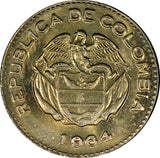 Colombia 1964 10 Centavos  Indio Chief Calarcá  UNC KM# 212.2 (271)