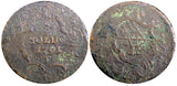 Italian States GORIZIA Leopoldo II Copper 1791 F  1/2 Soldo Hall Tyrol KM#30 (8)