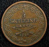 Sweden Oscar I Copper 1846 1/3 Skilling Mintage-78,768 KM# 657 (516)