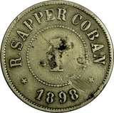 Guatemala Plantation Token R. Sapper Coban 1898 1 Cazuela  (18 674)