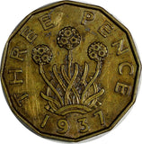 Great Britain George VI 1937 3 Pence 1st Year Type KM# 849 (20 232)