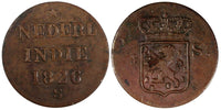 Netherlands East Indies SUMATRA,ISLAND 1826 S  1/4 Stuiver XF KM# Tn6 (20 668)