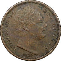 Great Britain  use in Ceylon William IV Copper 1837 1/2 Farthing KM# 724 (345)