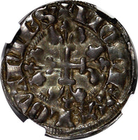 BELGIUM John III Silver (1312-55) Sterling Brabant Louvain NGC XF40 TOP GRADED