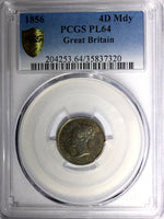 Great Britain Silver Victoria 1856 4 Pence Maundy PCGS PL64 PROOF LIKE KM#732(0)