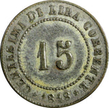 Italian States VENICE Silver 1848 ZV 15 Centesimi Mintage-155,000 KM# 801 (497)
