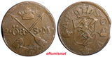 SWEDEN COPPER  Adolf Frederick 1762 2 Ore, S.M. Brown KM# 461 (2326)